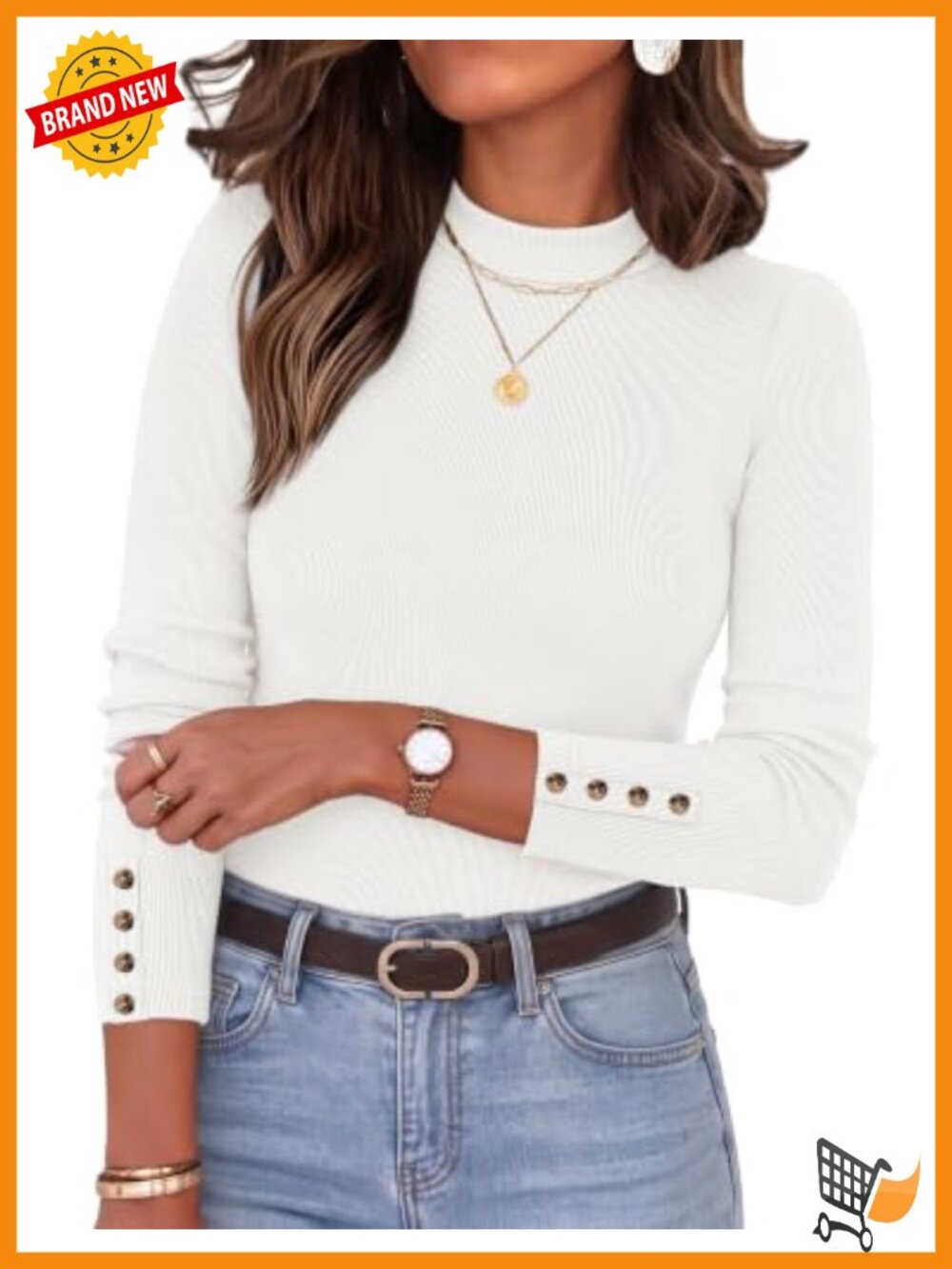 ZESICA Women's Mock Neck Long Sleeve Ribbed Knit Top Business Casual
